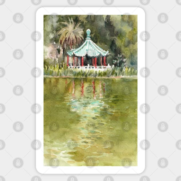 Chinese Pagoda. Golden Gate Park in San Francisco. Sticker by ArchiTania